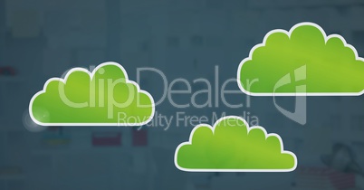 cloud icons with muted background