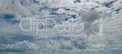 Beautiful clouds slowly flying in the sky.Wide photo.