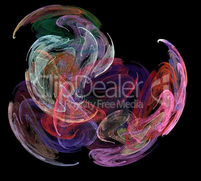 image of one Digital Fractal on Black Color image of one Digital Fractal on Black Color
