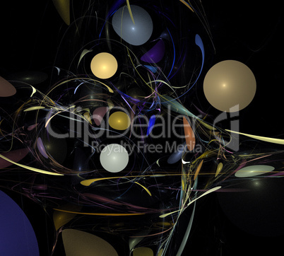 image of one Digital Fractal on Black Color image of one Digital Fractal on Black Color