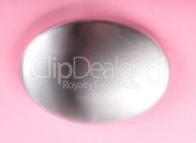 Stainless Steel Soap on pink background