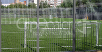 football field near fence at day sunny day