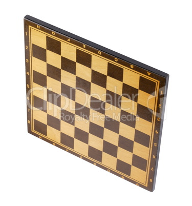 wooden empty chessboard isolated