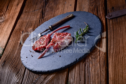 Raw cut rack of lamb