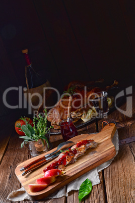 fried duck breast with cranberries