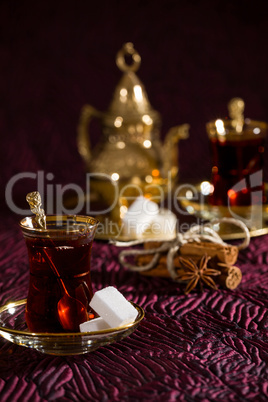 Turkish tea in traditional glass