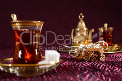 Turkish tea in traditional glass