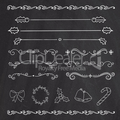 Christmas holiday drawing design decoration element icon set