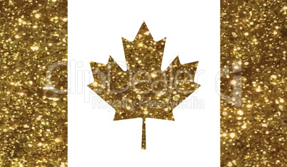 Luxury golden glitter Canada country flag icon