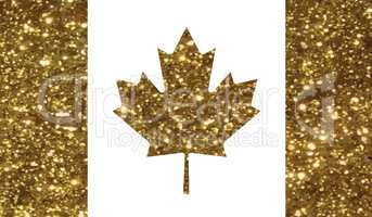 Luxury golden glitter Canada country flag icon