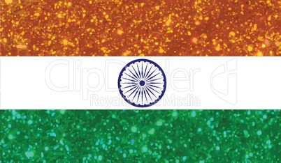 luxury red and blue glitter the Republic of India country flag i