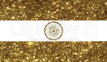Luxury golden glitter the Republic of India country flag icon