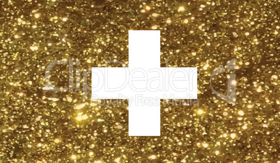 Luxury golden glitter Swiss Switzerland country flag icon