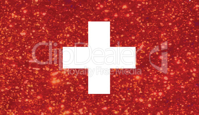 Luxury red glitter Swiss Switzerland country flag icon