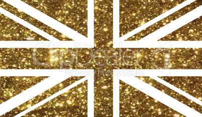 Golden Luxury glitter United Kindom UK country flag icon