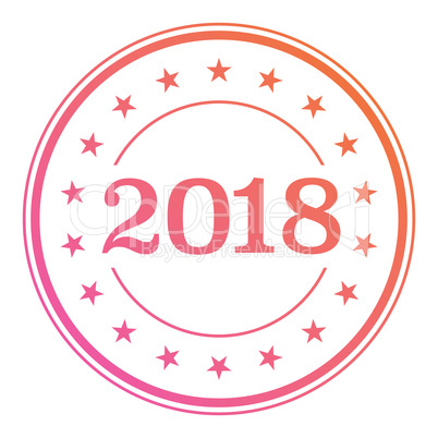 2018 gradient circle seal badge with star border icon