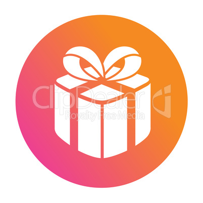 Circle colorful gradient christmas holiday gift box icon