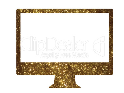 Vector golden glitter gold color flat computer icon