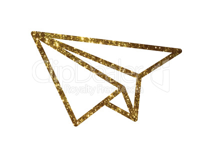 Vector golden glitter gold color flat smart watch icon