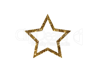 Vector golden glitter review star icon on white background