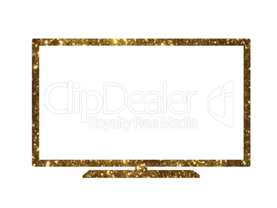 Vector cutout golden glitter of isolated OLED black flat smart w