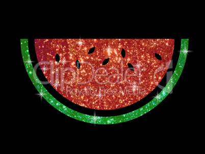 vector red and green glitter fruit watermelon icon