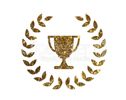 Vector golden glitter award prize cup