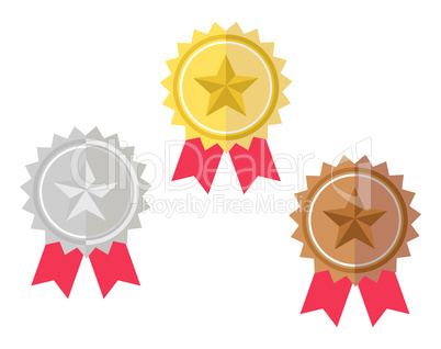 Gold, Silver, Bronze Competition Award Prize vector
