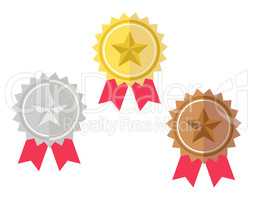 Gold, Silver, Bronze Competition Award Prize vector