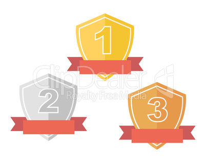Gold, Silver, Bronze Competition Award Prize vector