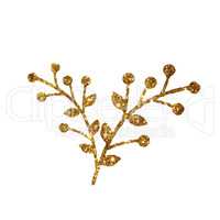Golden glitter retro flower plant deocration flat icon
