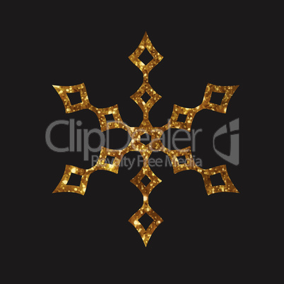 Golden glitter retro plant deocration flat icon