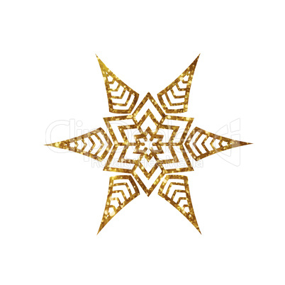 Golden glitter retro plant deocration flat icon