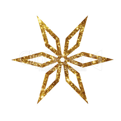 Golden glitter retro plant deocration flat icon