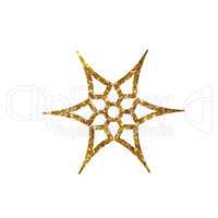 Golden glitter retro plant deocration flat icon