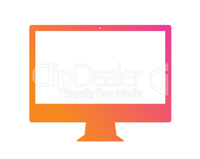 vector gradient pink to orange flat computer icon