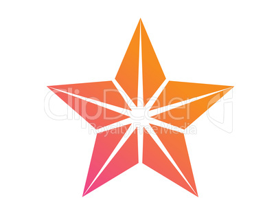 Colorful gradient pink to orange review star icon
