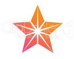 Colorful gradient pink to orange review star icon