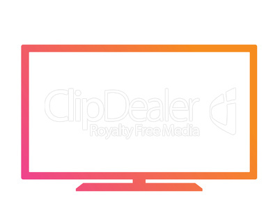 Colorful gradient pink to orange OLED black flat smart wide TV i