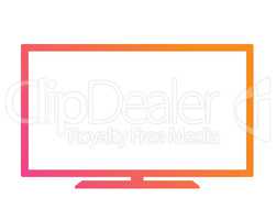 Colorful gradient pink to orange OLED black flat smart wide TV i