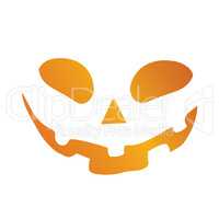 Orange gradient Halloween holiday pumpkin face flat icon