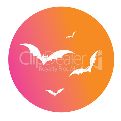 colorful gradient Halloween design element bat icon