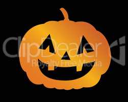 Orange gradient Halloween holiday pumpkin flat icon