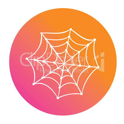 Colorful gradient Halloween holiday spider web flat icon
