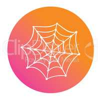 Colorful gradient Halloween holiday spider web flat icon