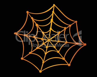 Orange gradient Halloween holiday spider web flat icon
