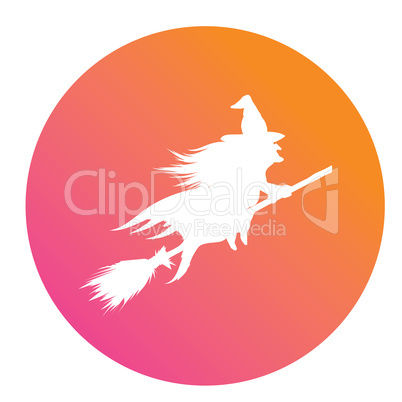 Gradient silhouette Halloween holiday witch flat icon