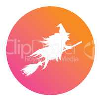 Gradient silhouette Halloween holiday witch flat icon