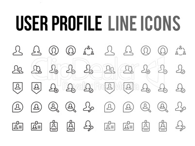 User profile vector line icon for app, mobile website responsive