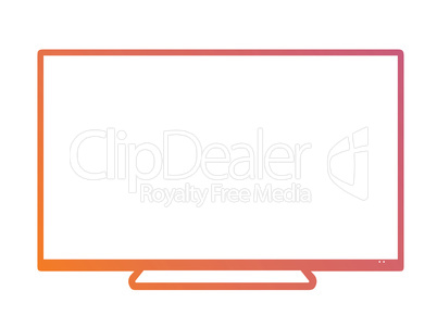 isolated orange to pink gradient borderless television
